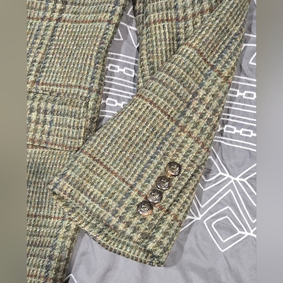 Lauren Ralph Lauren Women's 90s Wool Tweed Plaid Blazer Size 12 - Picture 5 of 9